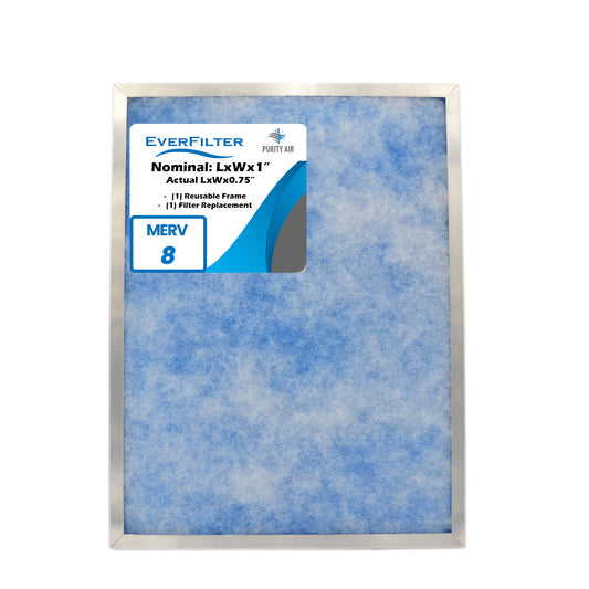 EverFilter 1" MERV 8 Air Filter Media (1ct) w/ Reusable Filter Frame image 0